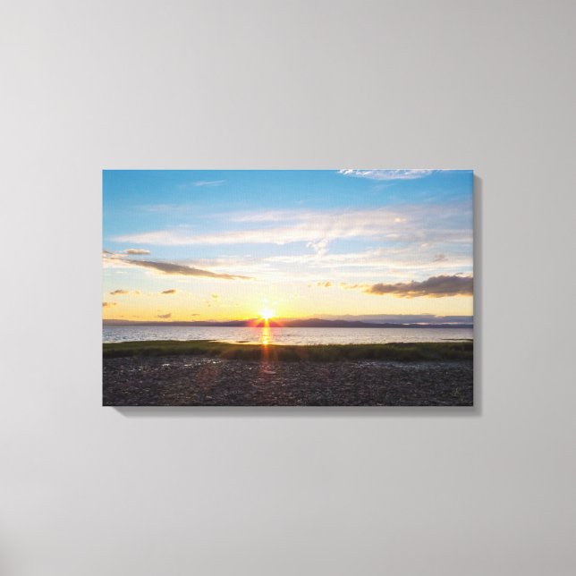 Sunset Over The Saint-Lawrence River Canvas Print (Front)