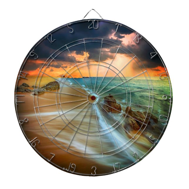 Sunset Over The Sea Dartboard (Front)