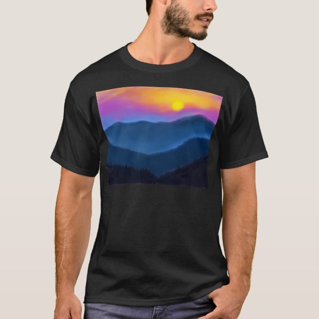 Sunset Over The Smokey Mountains Active T-Shirt (Front)