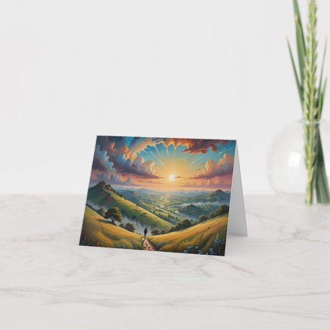 Sunset Over the Valley Thank You Card (Front)