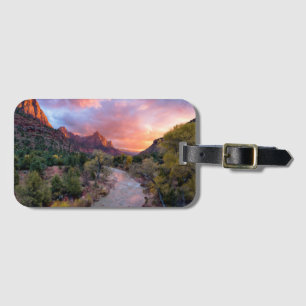 Sunset Over the Watchman Luggage Tag
