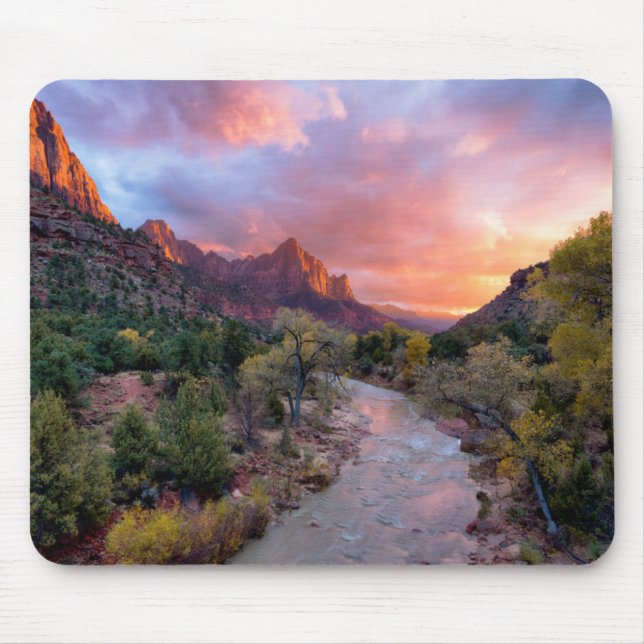 Sunset Over the Watchman Mouse Pad (Front)