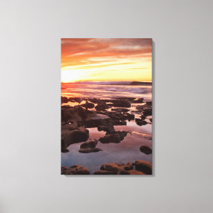 Sunset Over Tide Pools Canvas Print