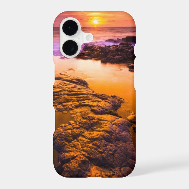 Sunset over tide pools, Hawaii (Back)