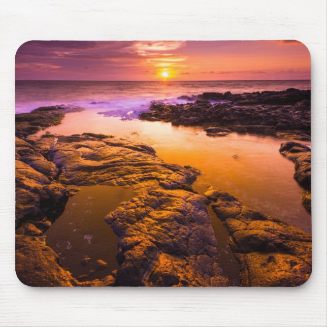 Sunset over tide pools, Hawaii Mouse Pad (Front)