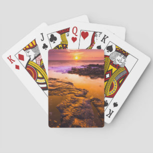 Sunset over tide pools, Hawaii Playing Cards