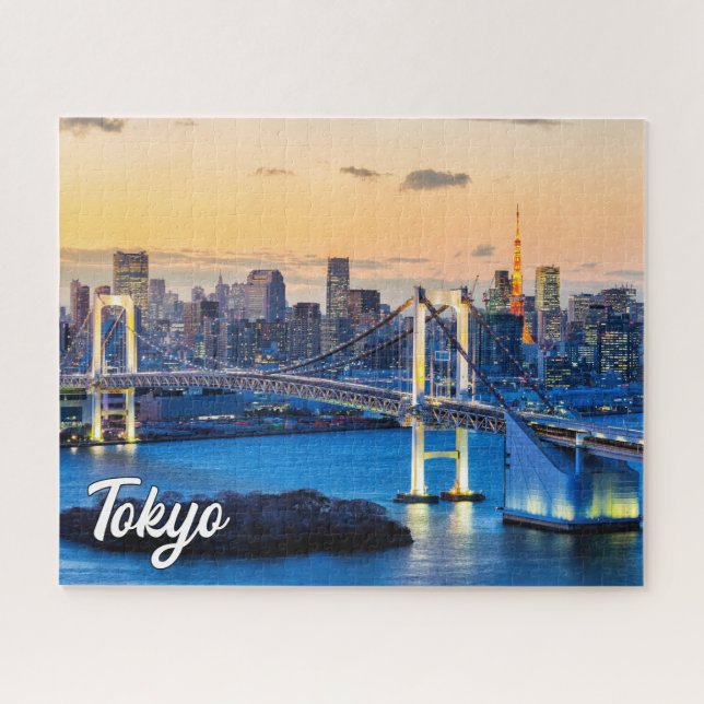 Sunset Over Tokyo, Japan Jigsaw Puzzle (Horizontal)