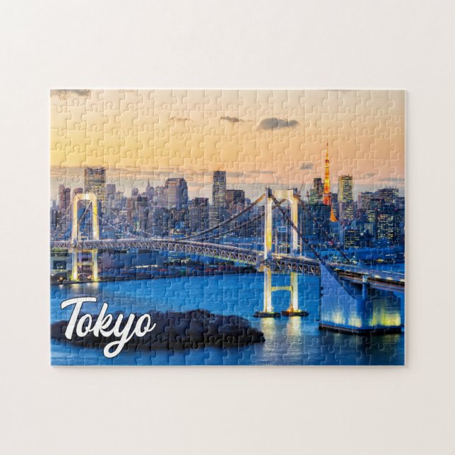 Sunset Over Tokyo, Japan Jigsaw Puzzle (Horizontal)