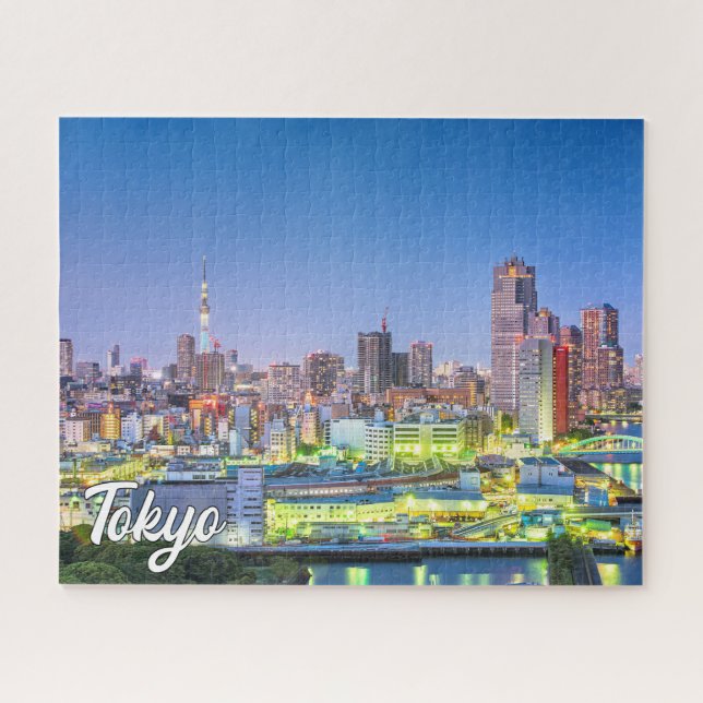 Sunset Over Tokyo, Japan Jigsaw Puzzle (Horizontal)