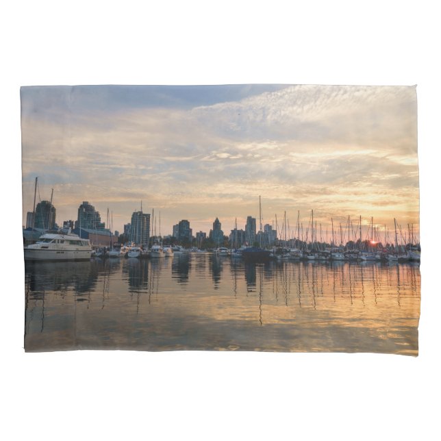 Sunset over Vancouver Skyline Pillowcase (Front)