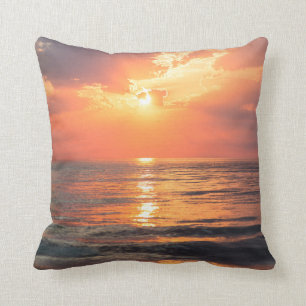 sunset over water cushion