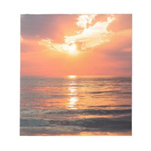 sunset over water notepad
