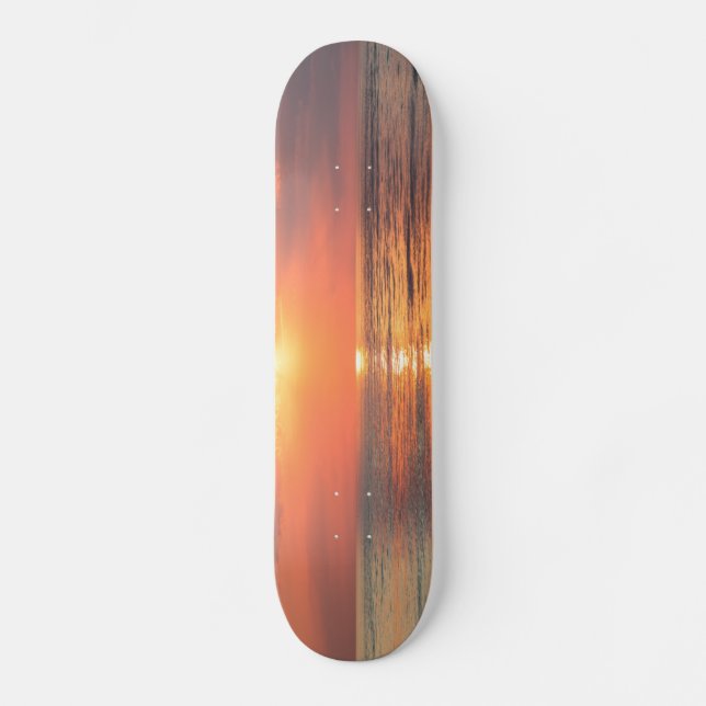 sunset over water skateboard (Front)