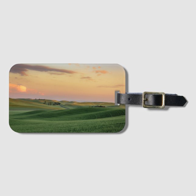 Sunset over Wheat Fields | Washington State Luggage Tag (Front Horizontal)