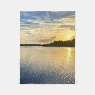 Sunset Over Wildcat Lake Fleece Blanket