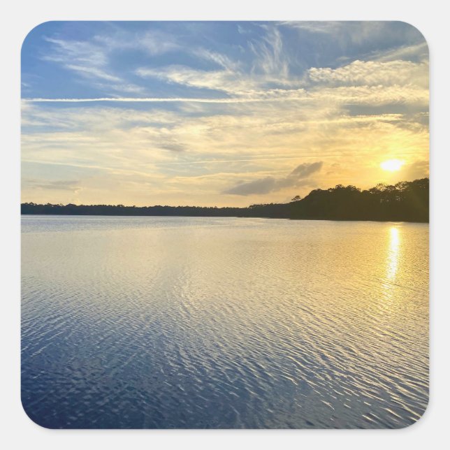 Sunset Over Wildcat Lake Square Sticker (Front)