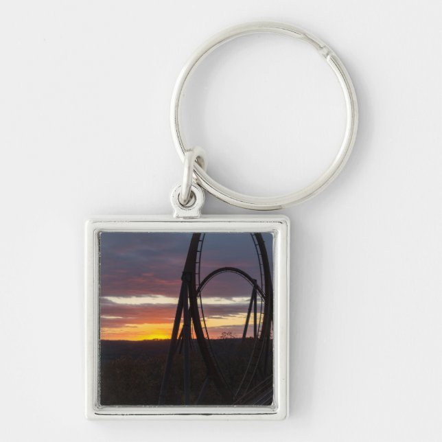 Sunset Over Wildfire Key Ring (Front)