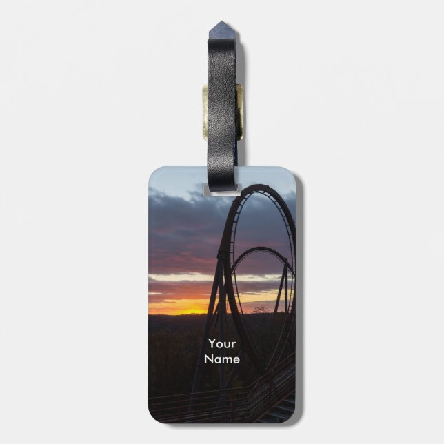 Sunset Over Wildfire Luggage Tag (Back Vertical)
