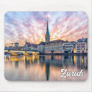 Sunset Over Zurich, Switzerland Mouse Pad
