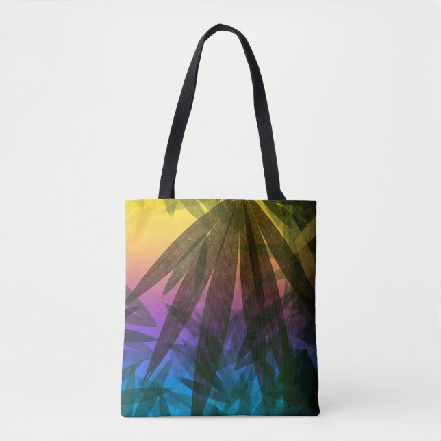 Sunset Palm leaves Tote Bag (Front)