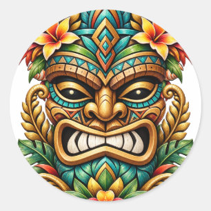 Sunset Palm Tiki Sticker
