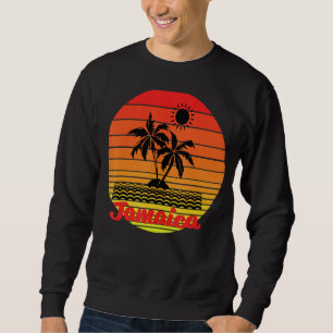 Sunset Palm Trees Beach Cruise Summer Jamaica Vaca Sweatshirt