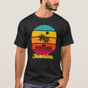 Sunset Palm Trees Beach Cruise Summer Jamaica Vaca T-Shirt