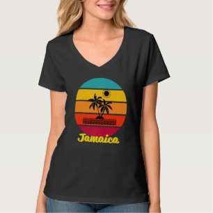 Sunset Palm Trees Beach Cruise Summer Jamaica Vaca T-Shirt
