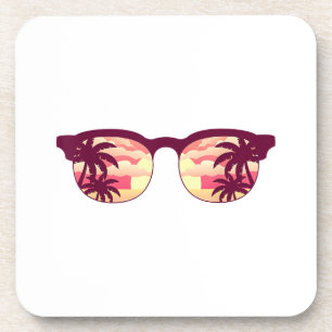 Sunset Palm Trees Beach Summer Vacation Tropical S Coaster