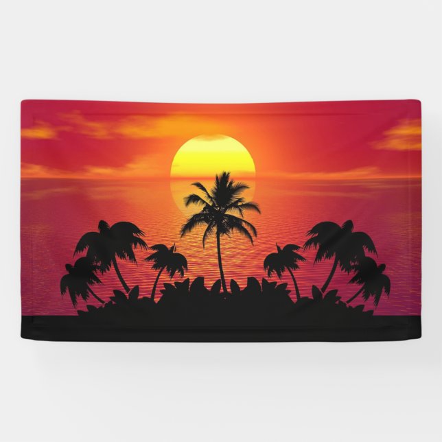 Sunset Palm Trees Silhouette-16514 Banner (Horizontal)