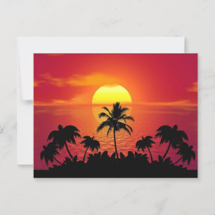 Sunset Palm Trees Silhouette-16514 Postcard