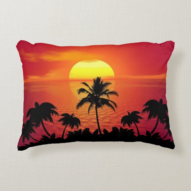 Sunset Palm Trees Silhouette-16515 Decorative Cushion (Front)