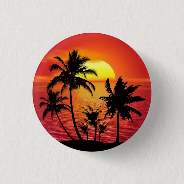 Sunset Palm Trees Silhouette Design-65143 3 Cm Round Badge (Front)
