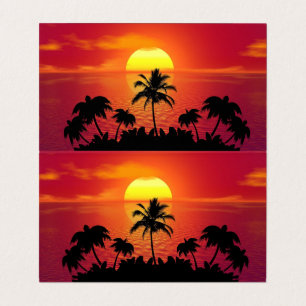 Sunset Palm Trees Silhouettes Business Card