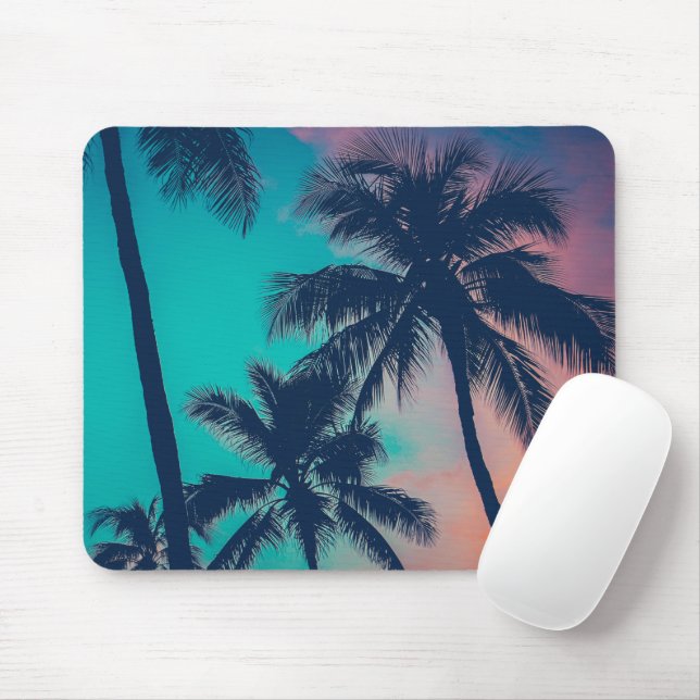 Sunset Palms Art Mouse Pad (With Mouse)