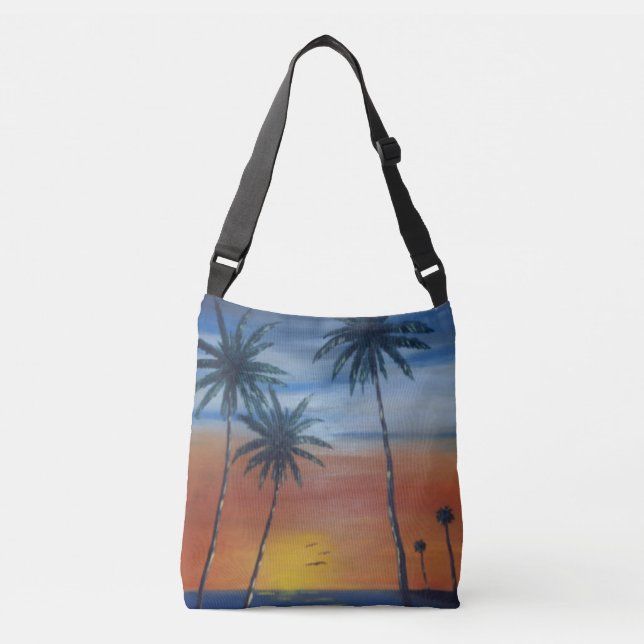 Sunset Palms Crossbody Bag (Front)