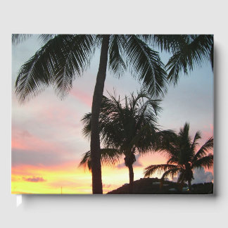 Sunset Palms Tropical Landscape Photography Guest Book