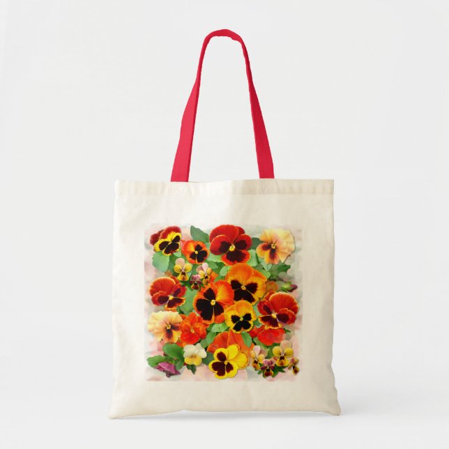 Sunset Pansies Tote Bag (Front)