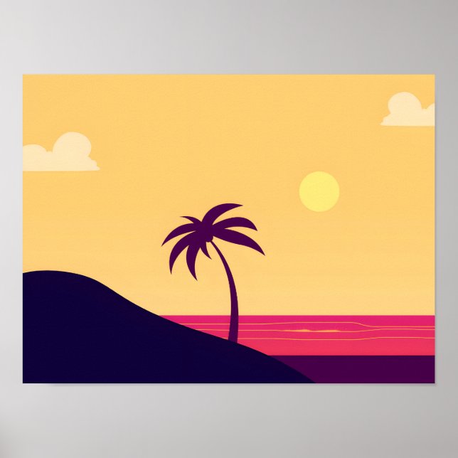 Sunset Paradise: A Tropical Escape Poster (Front)
