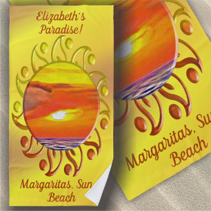 Sunset Paradise Margaritas 2443  Beach Towel