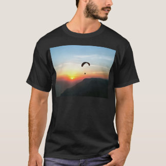 Sunset Paraglide Wanderlust Extreme Sports Art T-Shirt