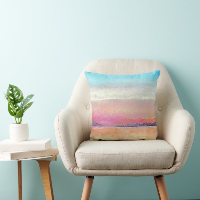 Sunset Pastel Beach Art Cushion (Chair)