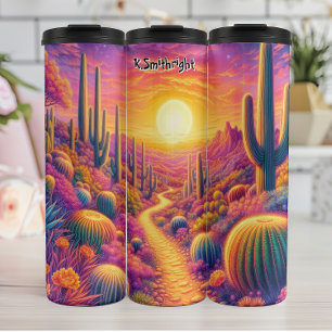 Sunset Path Through Colorful Desert Thermal Tumbler
