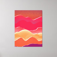 Sunset Peaks Modern Paper Collage Art