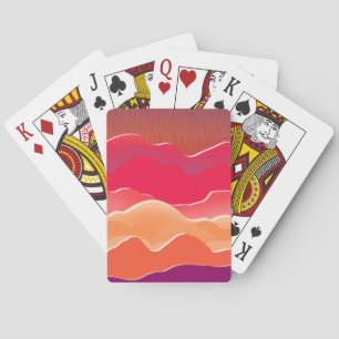 Sunset Peaks Modern Paper Collage Art Playing Cards