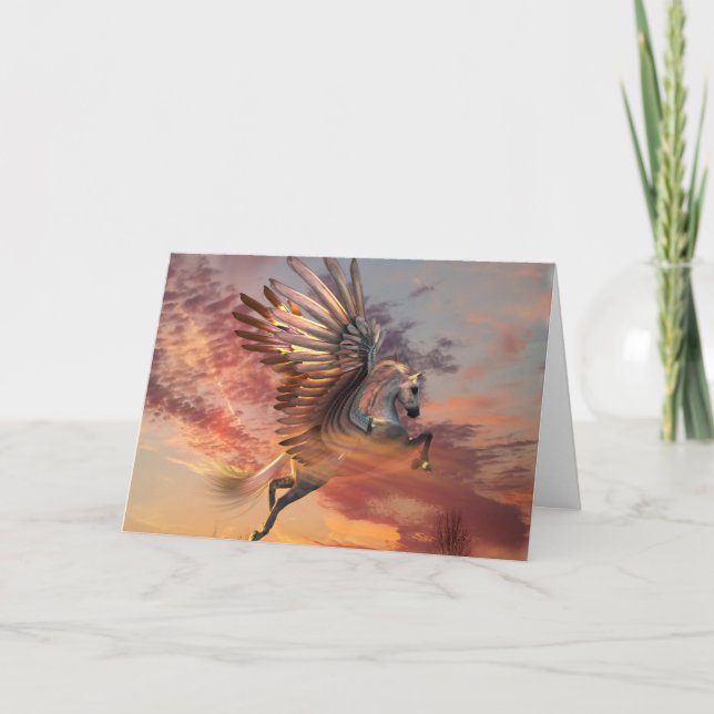 Sunset Pegasus Card 5" x 7" Std wht envelope incl (Front)