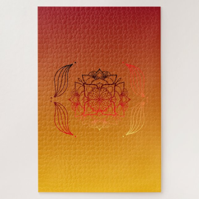 Sunset Petal Flame – Warm Floral Jigsaw Puzzle (Vertical)