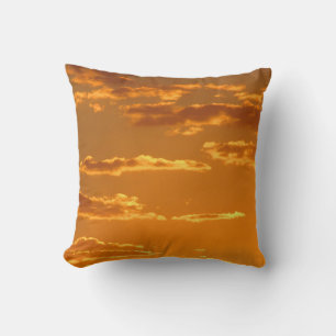 Sunset Photo Bright Orange Yellow Horizontal Cloud Cushion