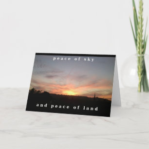Sunset Photo Greeting Card with Words of Peace