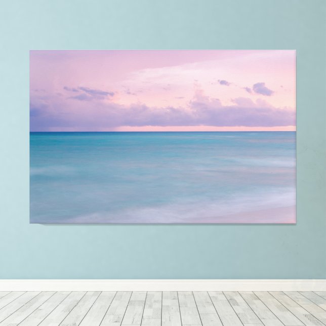 Sunset Photo Home Decor with Beach Waves (Insitu(Wood Floor))